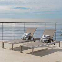 Cape Coral Outdoor Aluminum Adjustable Chaise Lounge (Set of 2) by Christopher Knight Home