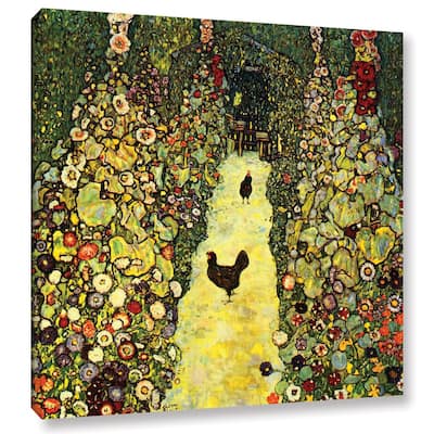 ArtWall 'Gustav Klimt's Path with Chicken' Gallery Wrapped Canvas