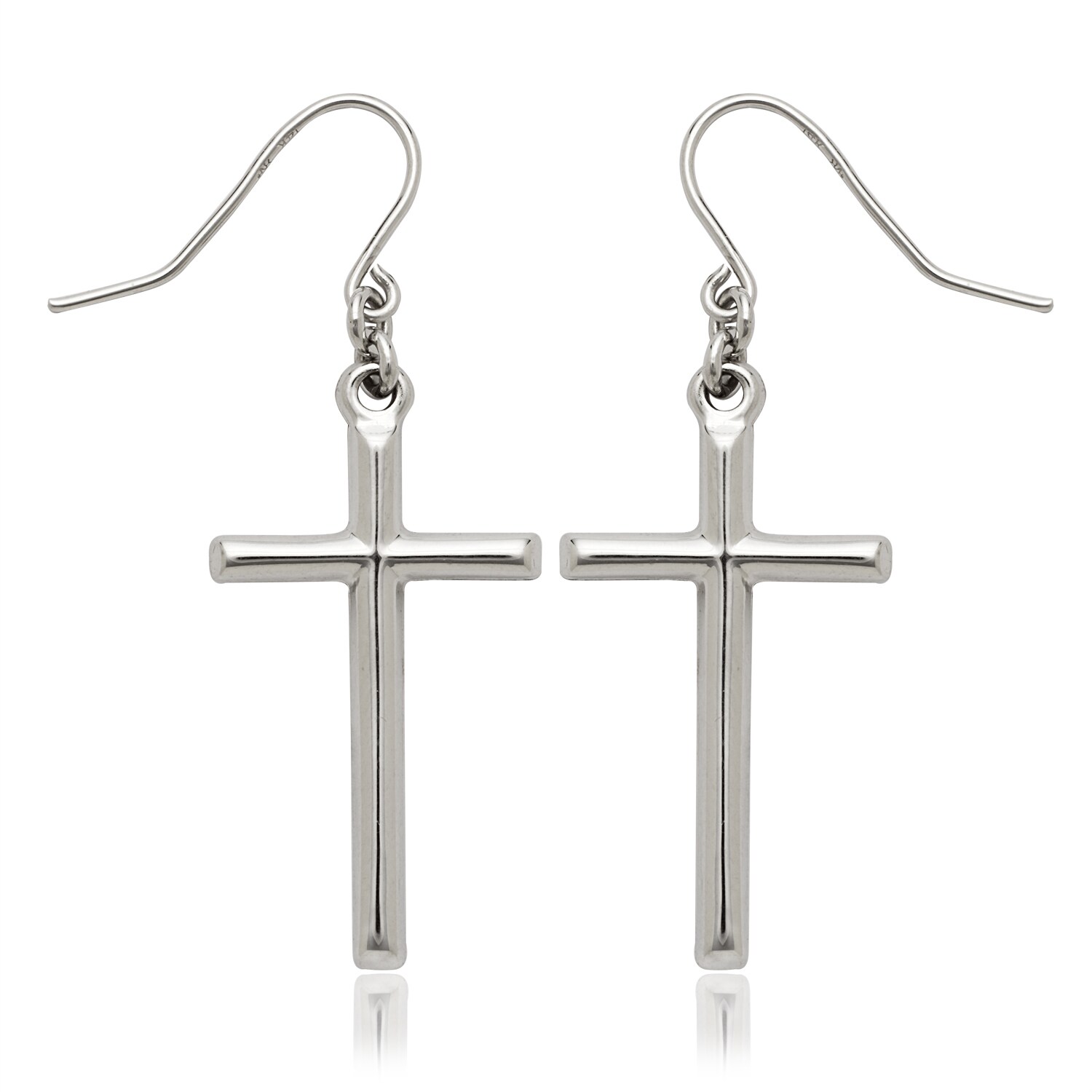 14k White Gold Cross Drop Earrings for sale online | eBay