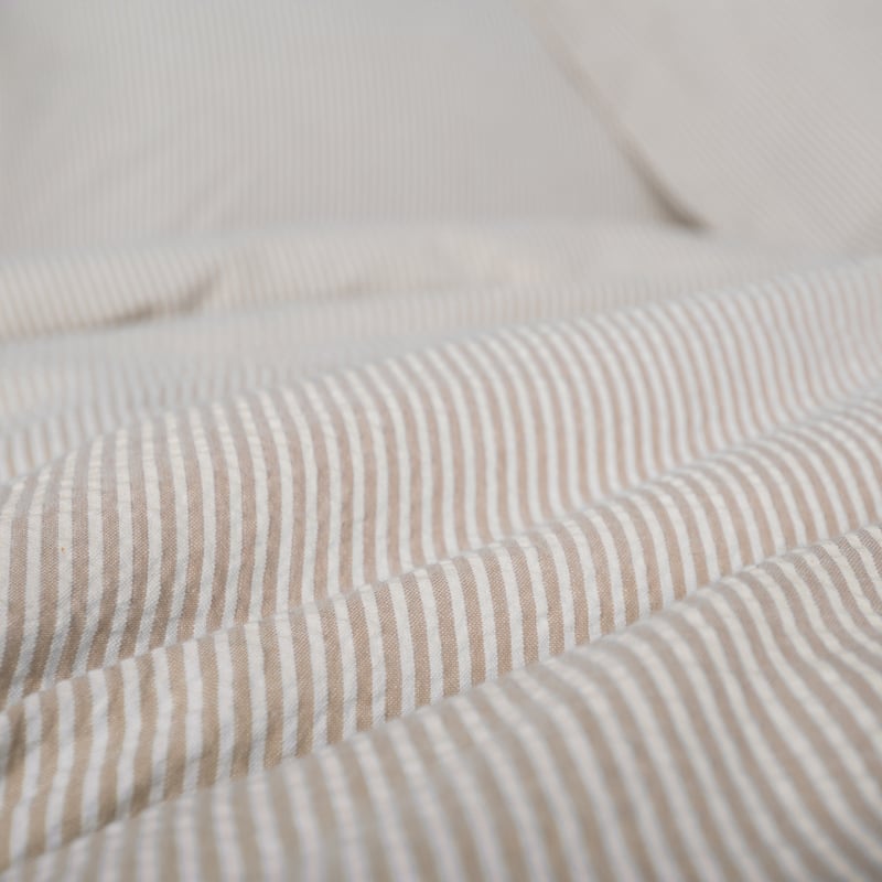 Connie Taupe Cotton Seersucker Duvet Cover