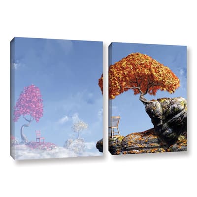 ArtWall 'Cynthia Decker's Leaf Peepers' 2-piece Gallery Wrapped Canvas Set