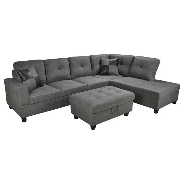 Shop Siano Grey Right Hand Facing Sectional - Free Shipping Today ...