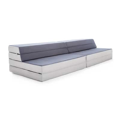 LUCID Convertible Folding Foam Sofa Bed - Grey