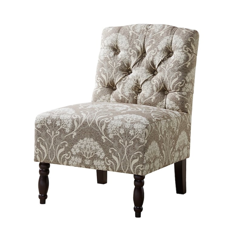 Madison Park Lina Taupe Tufted Armless Chair