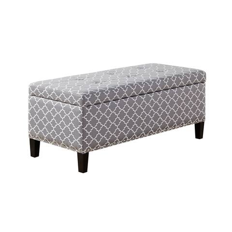 Madison Park Tessa Grey Tufted Top Soft Close Storage Bench