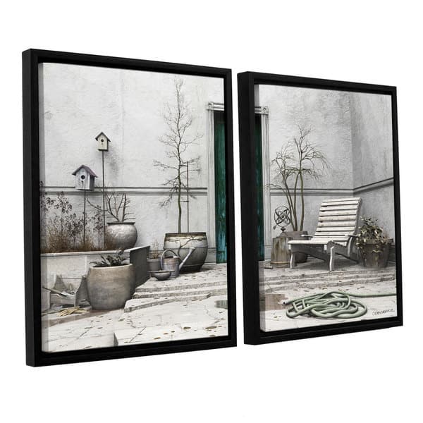 slide 1 of 2, ArtWall 'Cynthia Decker's Winter Garden' 2-piece Floater Framed Canvas Set