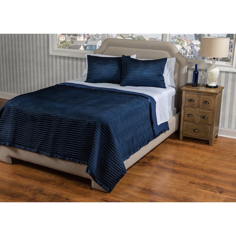 Parker Quilt Set by Rizzy Home - Navy - King