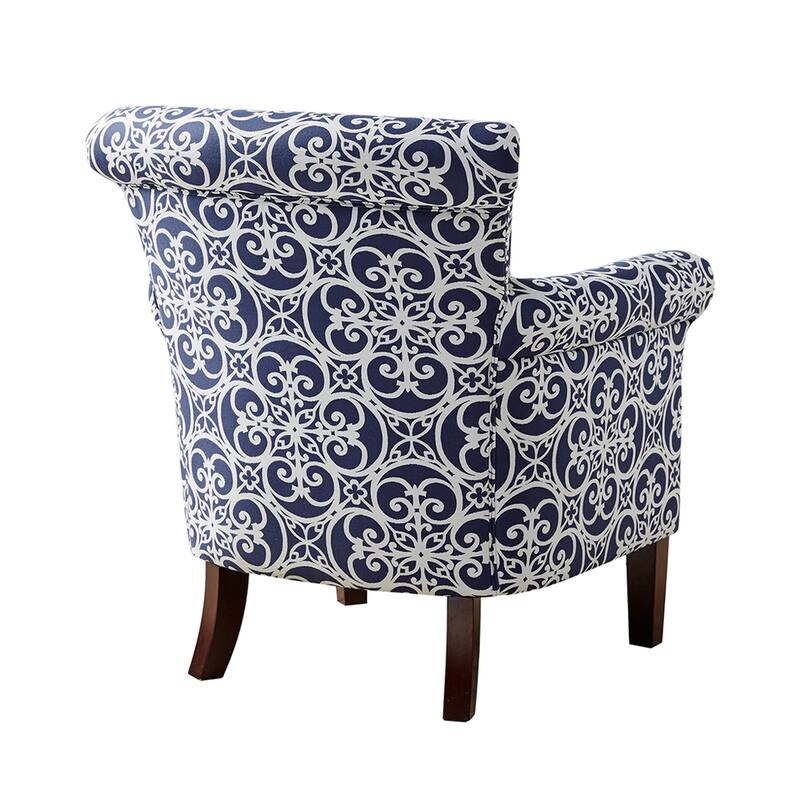 Madison Park Miri Navy/White Tight Back Club Chair