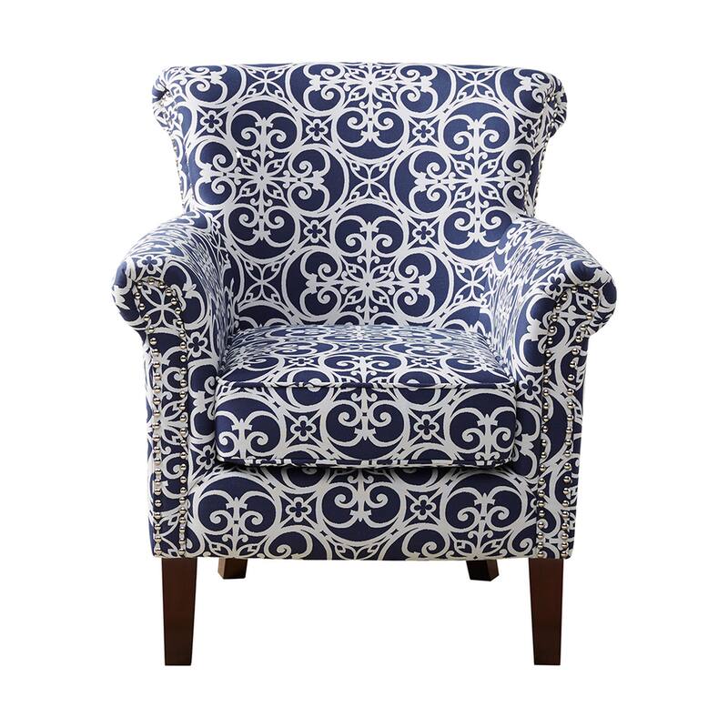 Madison Park Miri Navy/White Tight Back Club Chair