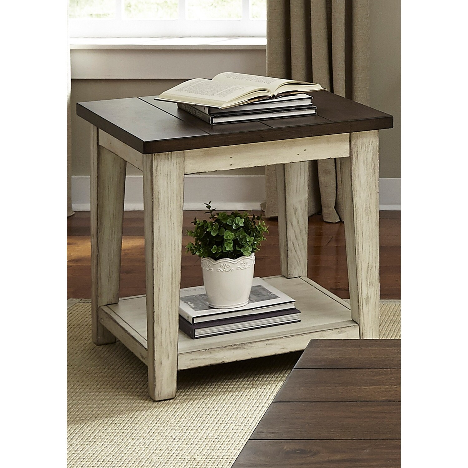 Shop The Gray Barn Vermejo Weathered Bark And White End Table