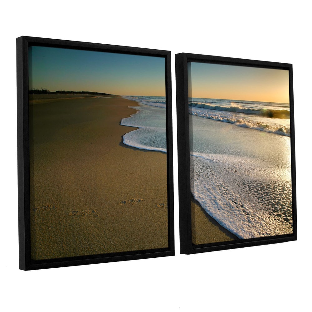 Art Wall Sunset Bay III by Steve Ainsworth 4 Piece Floater Framed Photographic Print on Canvas Set