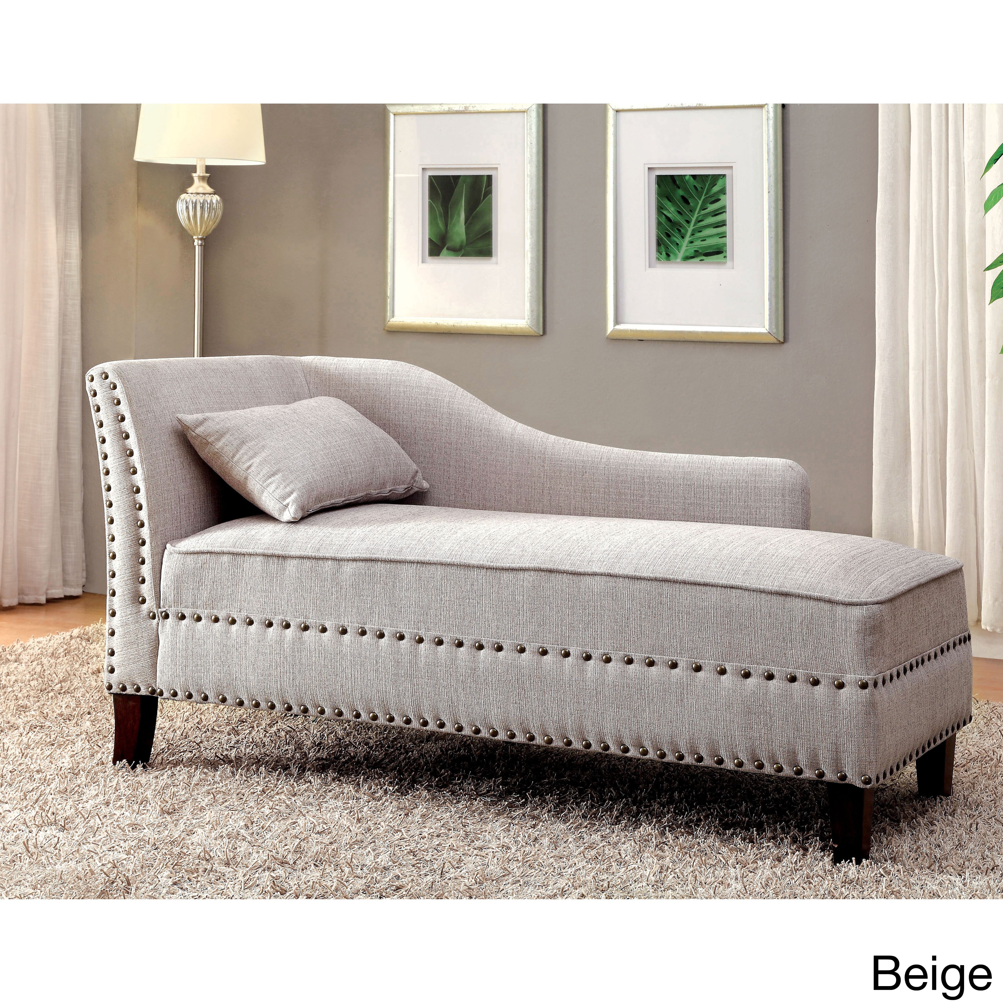 Overstock Fiona Transitional Grey Chaise