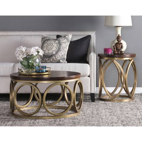 Gemma 32-inch Wood Round Coffee Table by Kosas Home