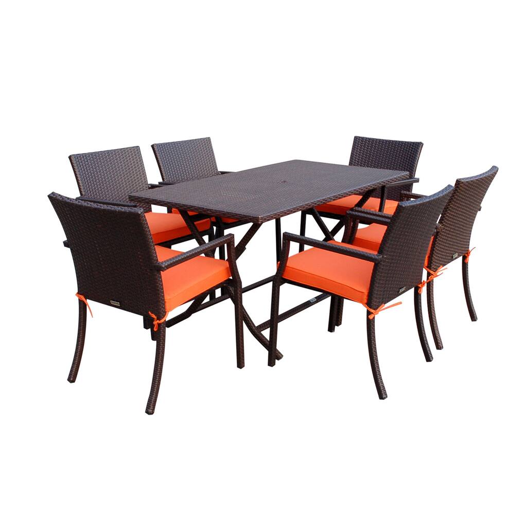 7-piece Cafe Resin Wicker Dining Set