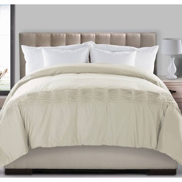 slide 3 of 4, Fusion Pintuck 300 Thread Count 550 Fill Power All Season Down Comforter Ivory - King
