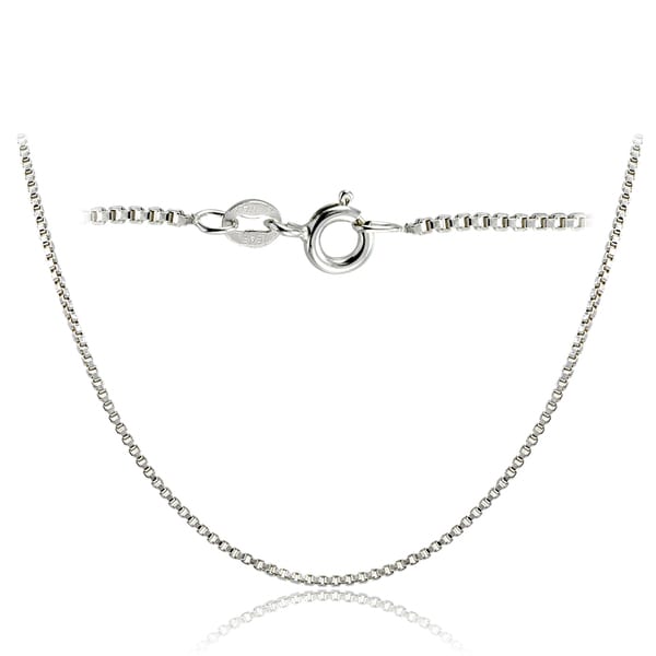 Mondevio High Polished 1.45mm Italian Box Chain Necklace in Lengths 16-30 Inches