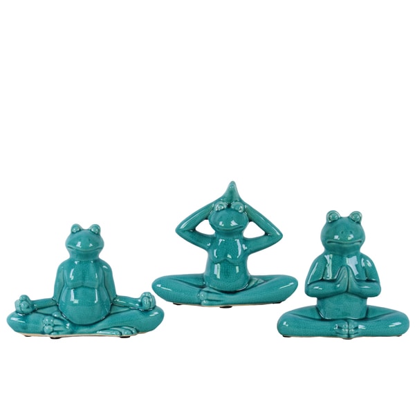 meditating frog figurine