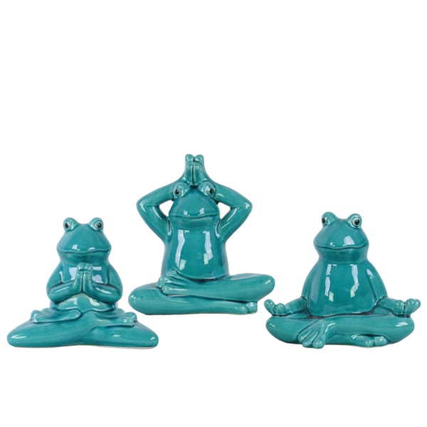 meditating frog figurine