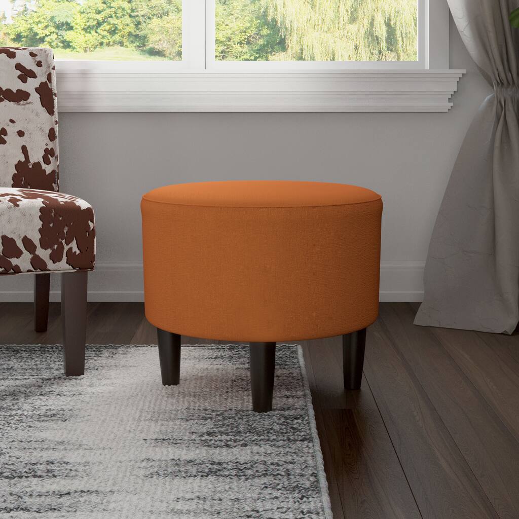 Porch & Den Grace Round Upholstered Ottoman