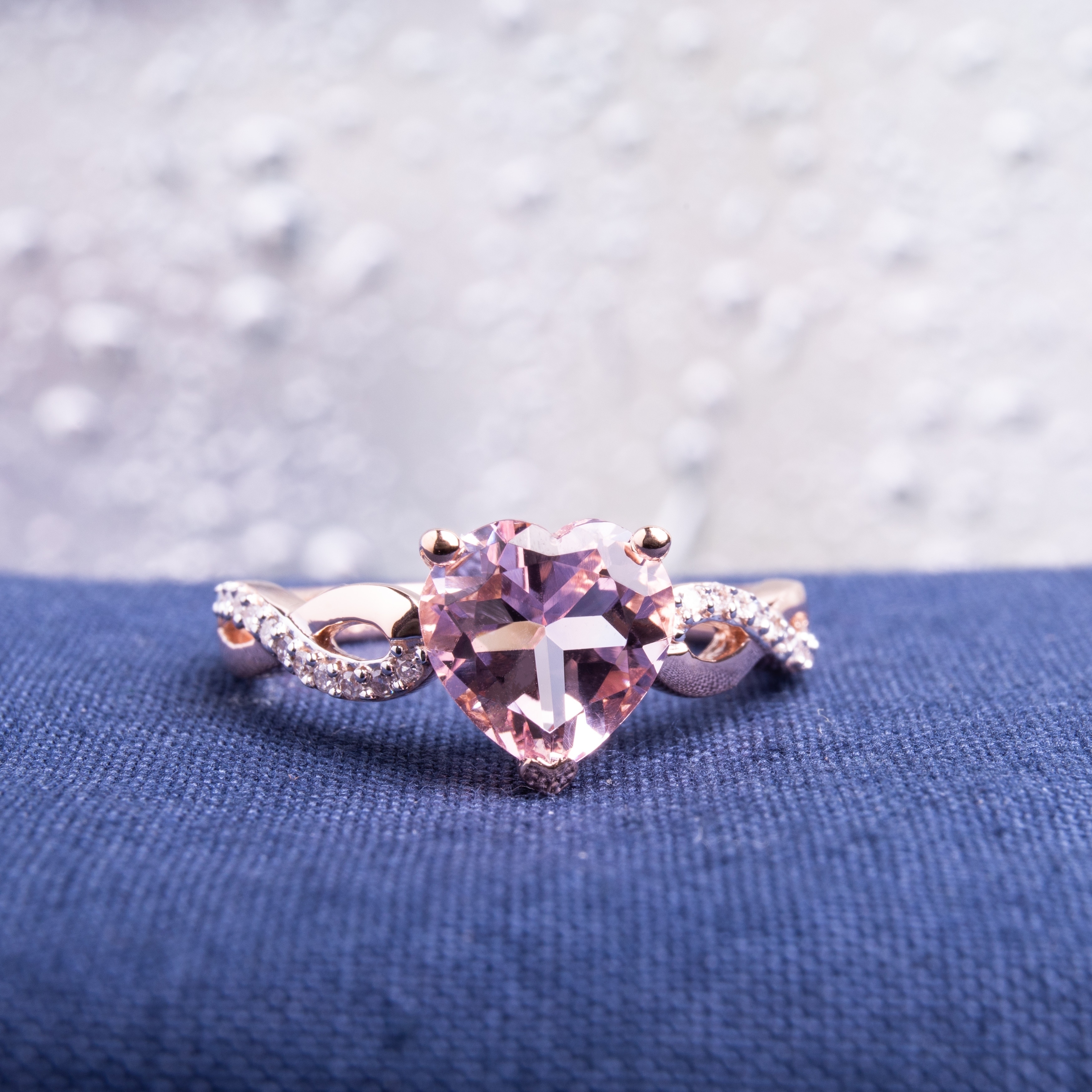 G-H,I2-I3 Diamond Wedding Band in 10K Pink Gold Size-4.5 1//10 cttw,