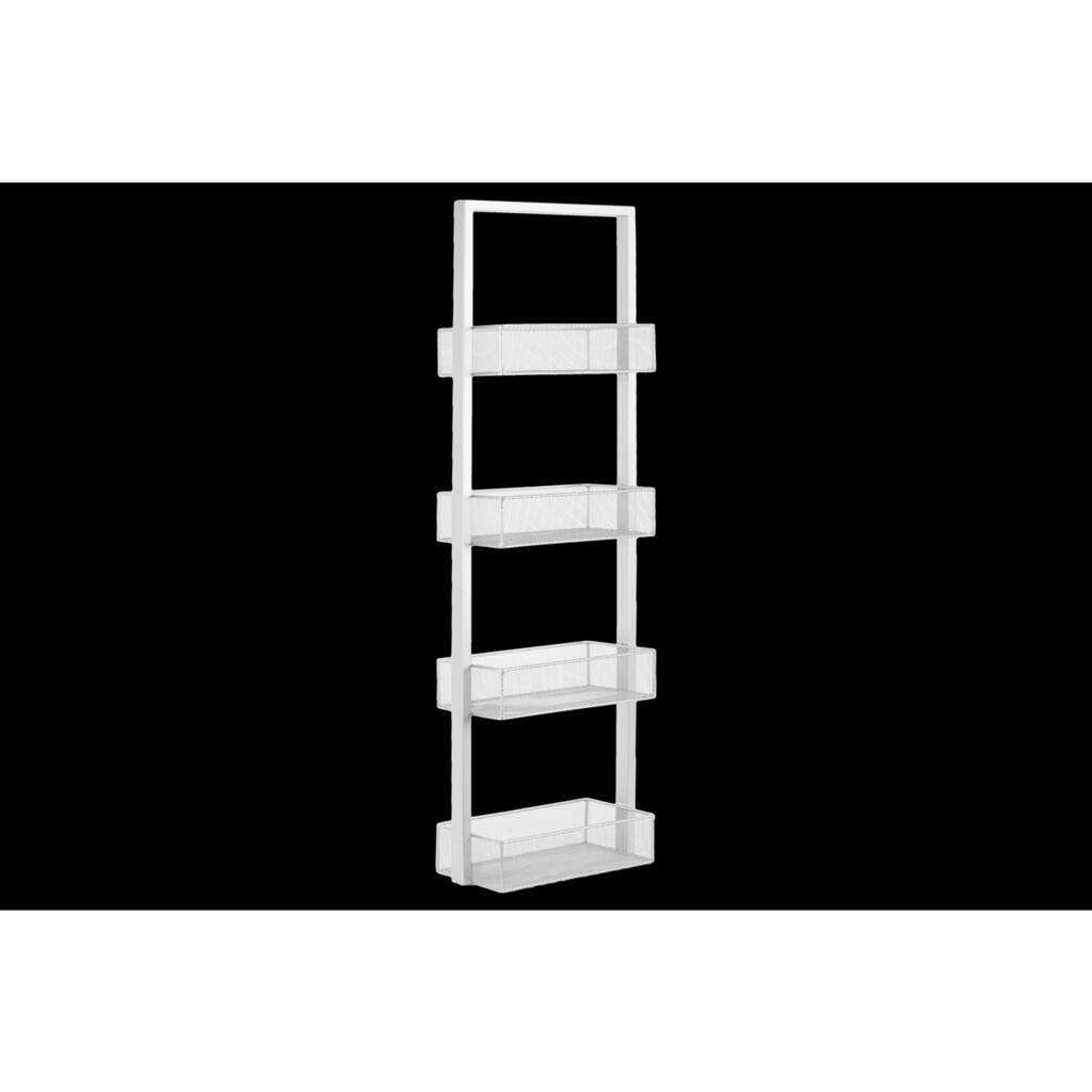 Coated Finish White Iron Shelf with 4 Wire Mesh Sides Bins