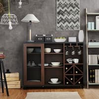 Furniture of America Hury Modern Walnut 47-inch Sliding-door Buffet