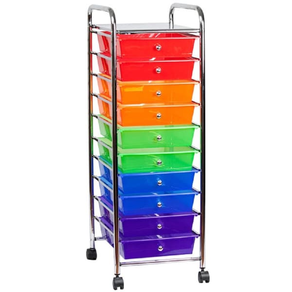 Sunbeam Rolling 10Drawer Caddy Cart Free Shipping Today Overstock