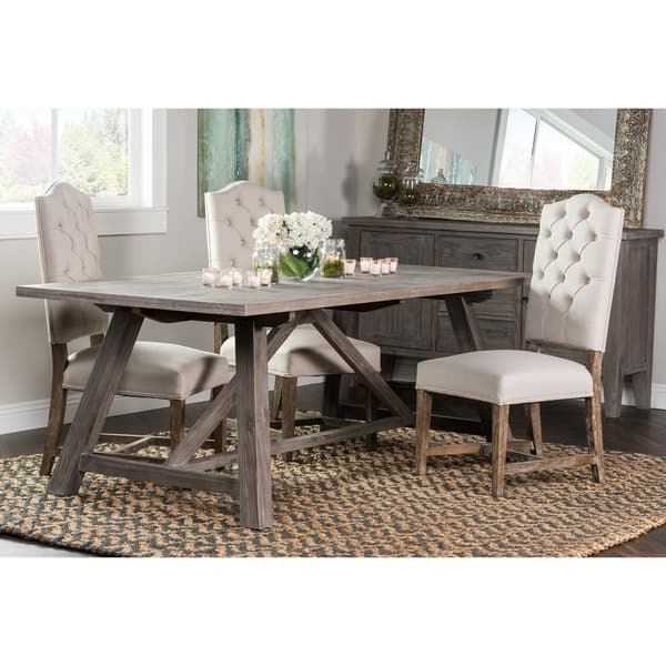 slide 2 of 5, Aubrey Rustic Grey 86-inch Dining Table by Kosas Home