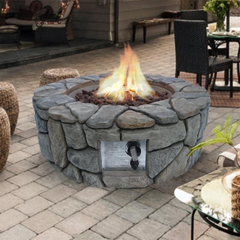 Shop Peaktop Outdoor Propane Gas Fire Pit Stone Finished N A