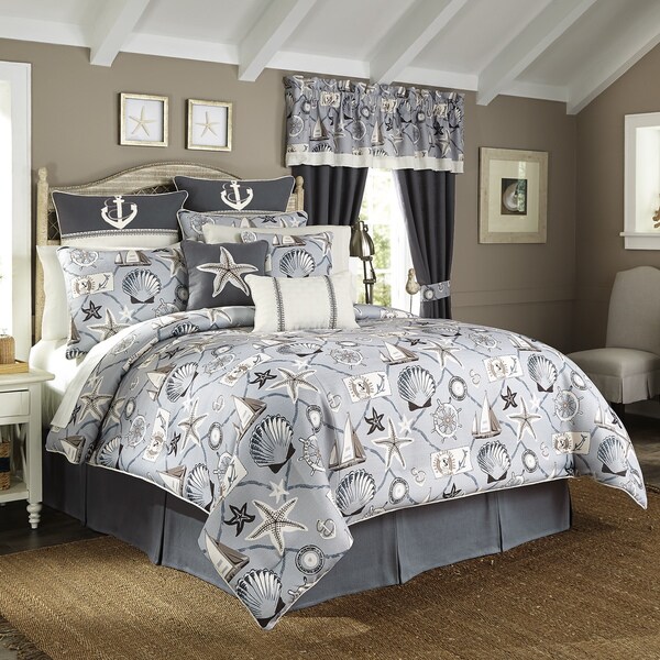 Croscill Yachtsman Coastal Print 4 Piece Comforter Set On Croscill Yachtsman Coastal Print 4 Piece Comforter Set