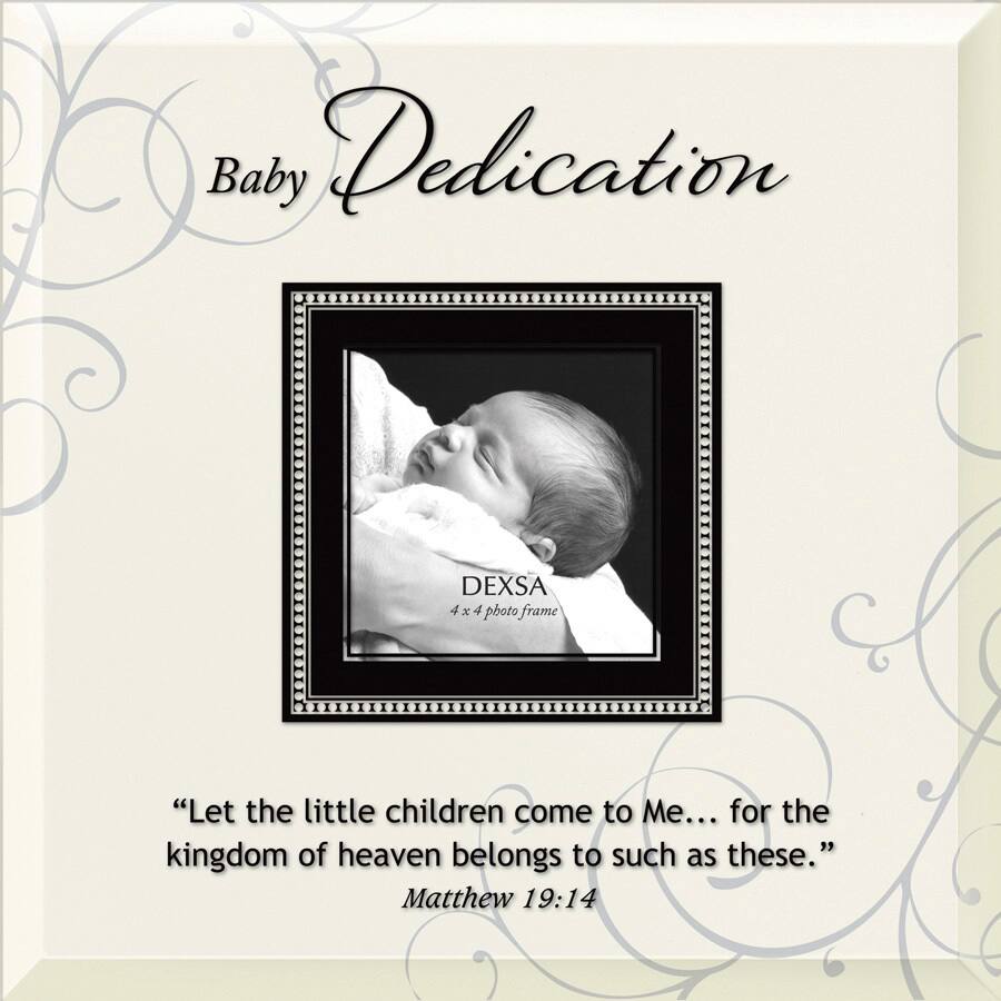 Dexsa Baby Dedication Beveled Glass Photo Frame with Easel