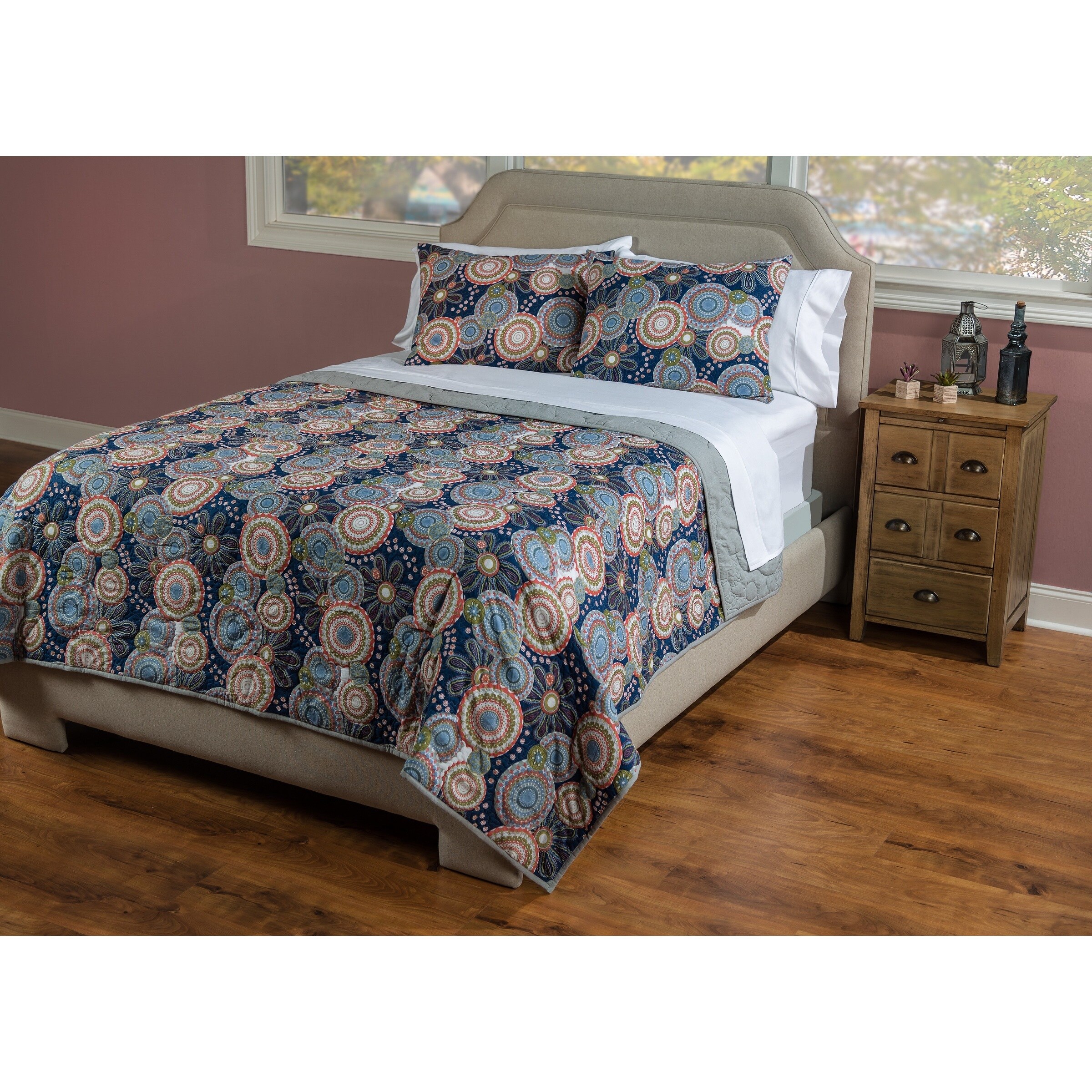 Rizzy Home Quilt in Aqua Twin