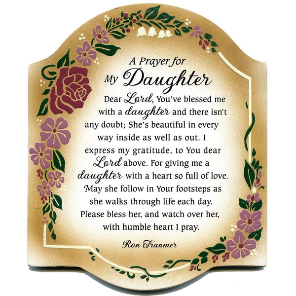 Dexsa Prayer..My Daughter Embossed Wood Plaque with Easel - Free