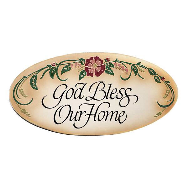 Dexsa God Bless Our Home Embossed Wood Plaque With Easel     11382956