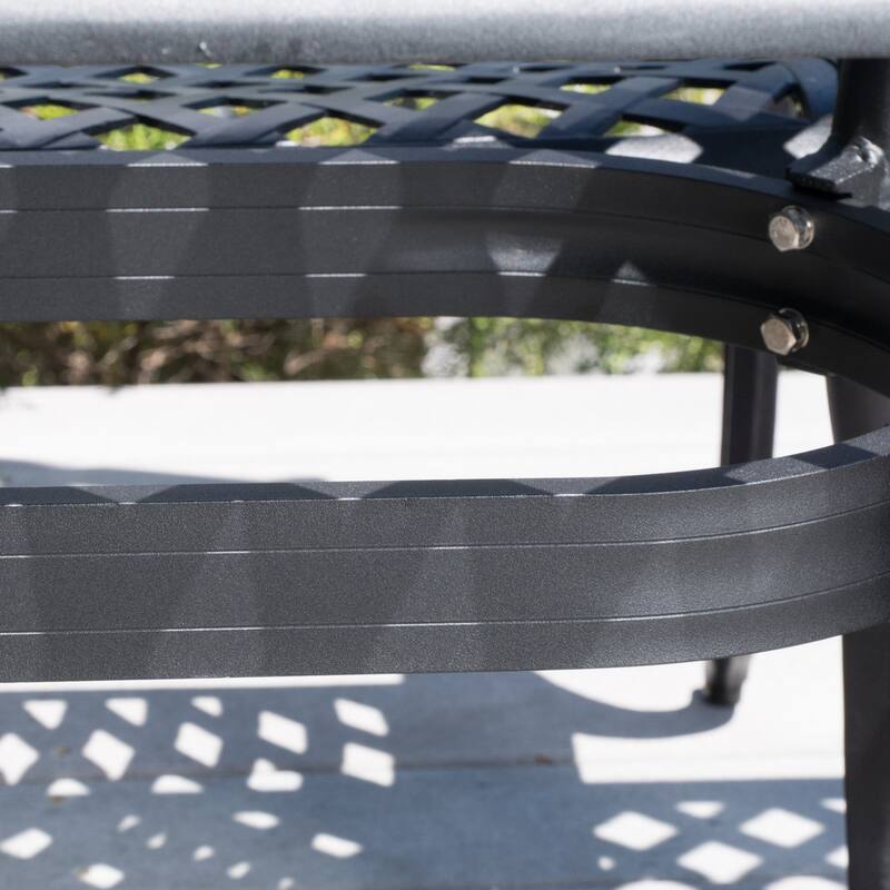 Cayman Black Sand Cast Aluminum Dining Table by Christopher Knight Home