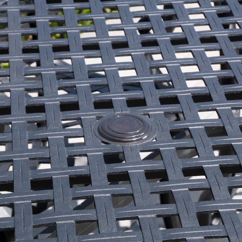 Cayman Black Sand Cast Aluminum Dining Table by Christopher Knight Home