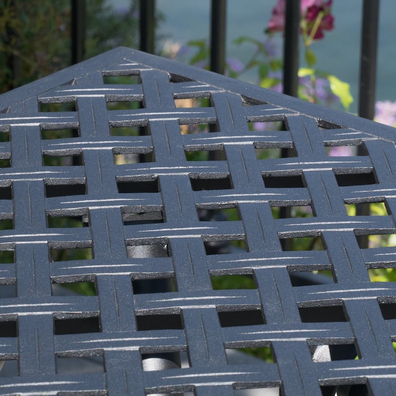 Cayman Black Sand Cast Aluminum Dining Table by Christopher Knight Home