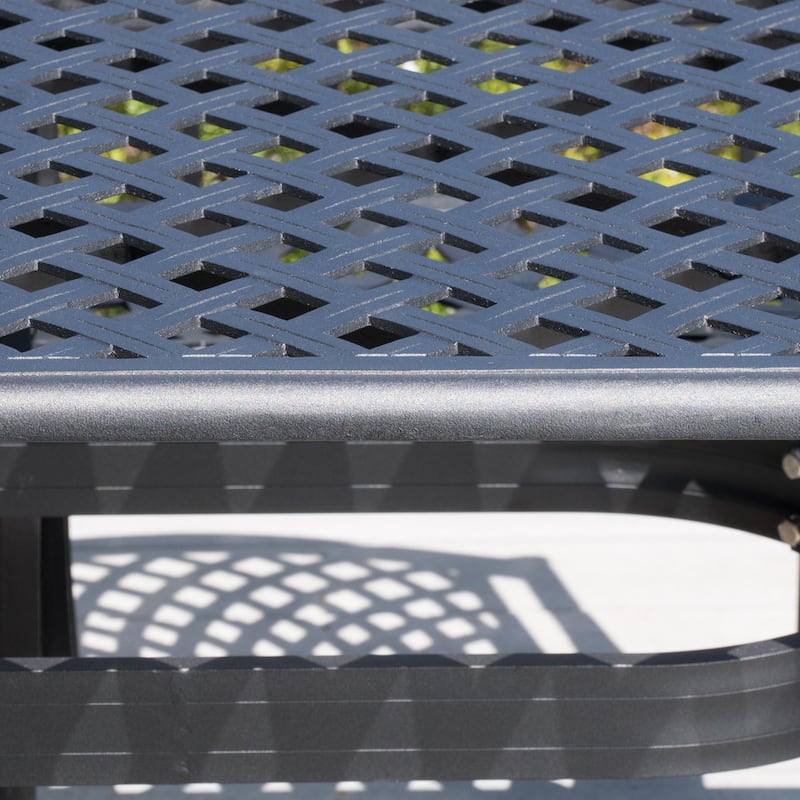 Cayman Black Sand Cast Aluminum Dining Table by Christopher Knight Home