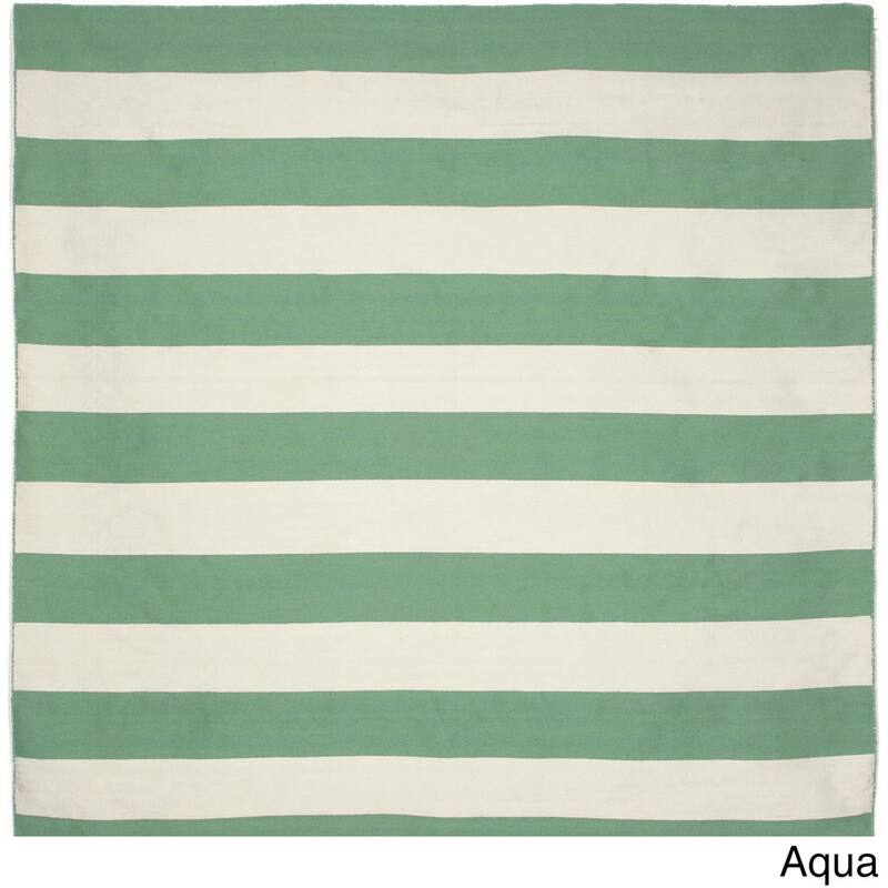 Liora Manne Sorrento Rugby Stripe Indoor/Outdoor Rug - 8' Square - Aqua