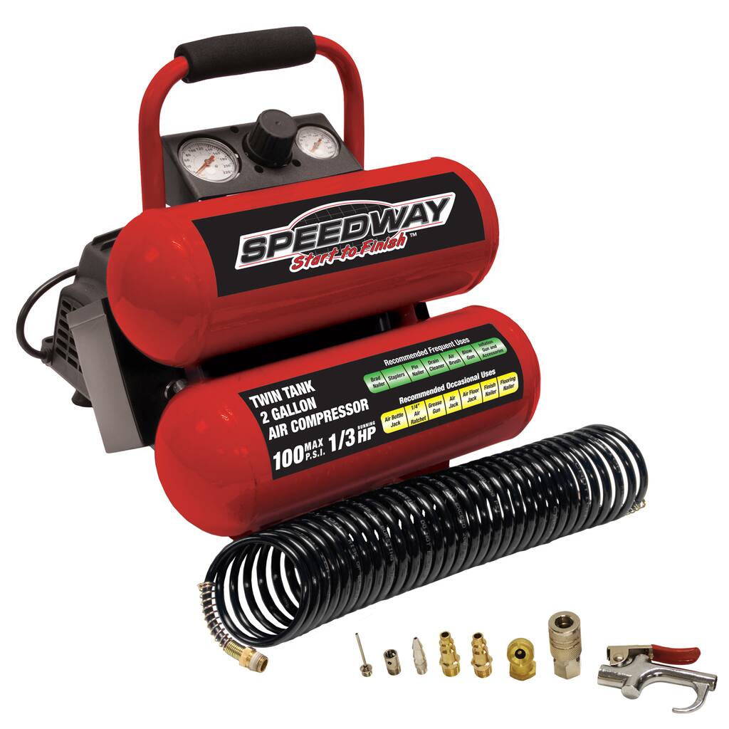 Speedway 2-gallon Twin Stack Portable Air Compressor