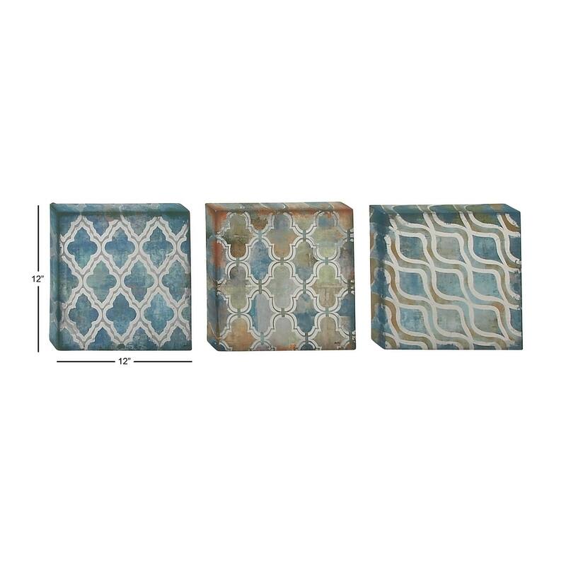 Canvas Art Set of 3 12-inch x 12-inch Accent Piece