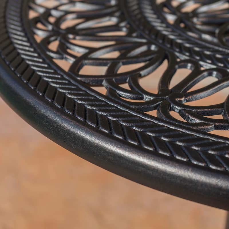 Santa Maria Outdoor Cast Aluminum Round Bar Table (ONLY) by Christopher Knight Home - 26.75"L x 26.75"W x 41.50"H