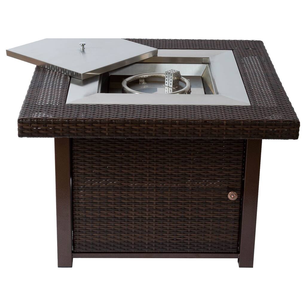 Bombay All-weather Wicker Fire Pit Table