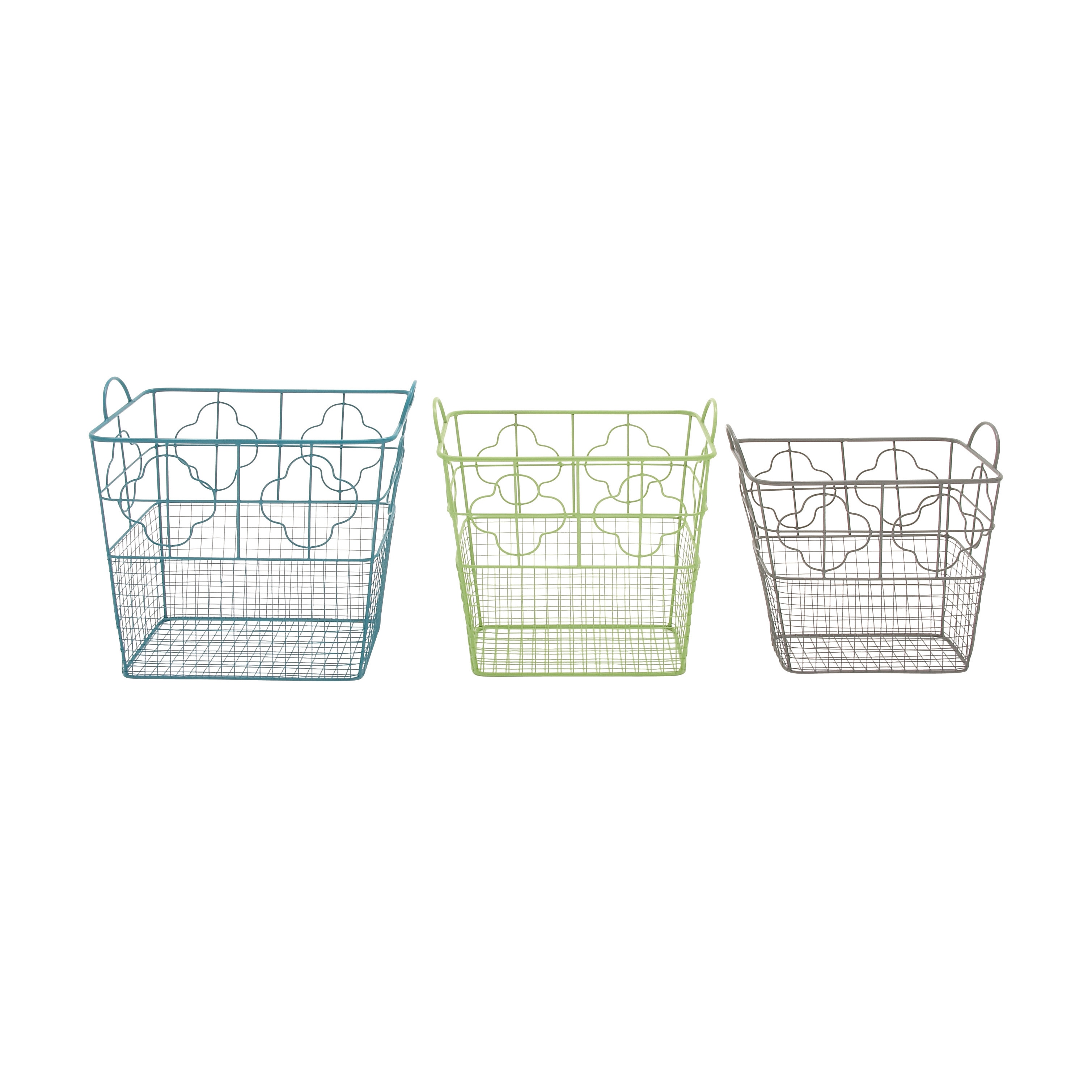Metal Storage Basket Set Of 3 19 Inch 18 16 Metal Storage Basket Set Of 3 19 Inch