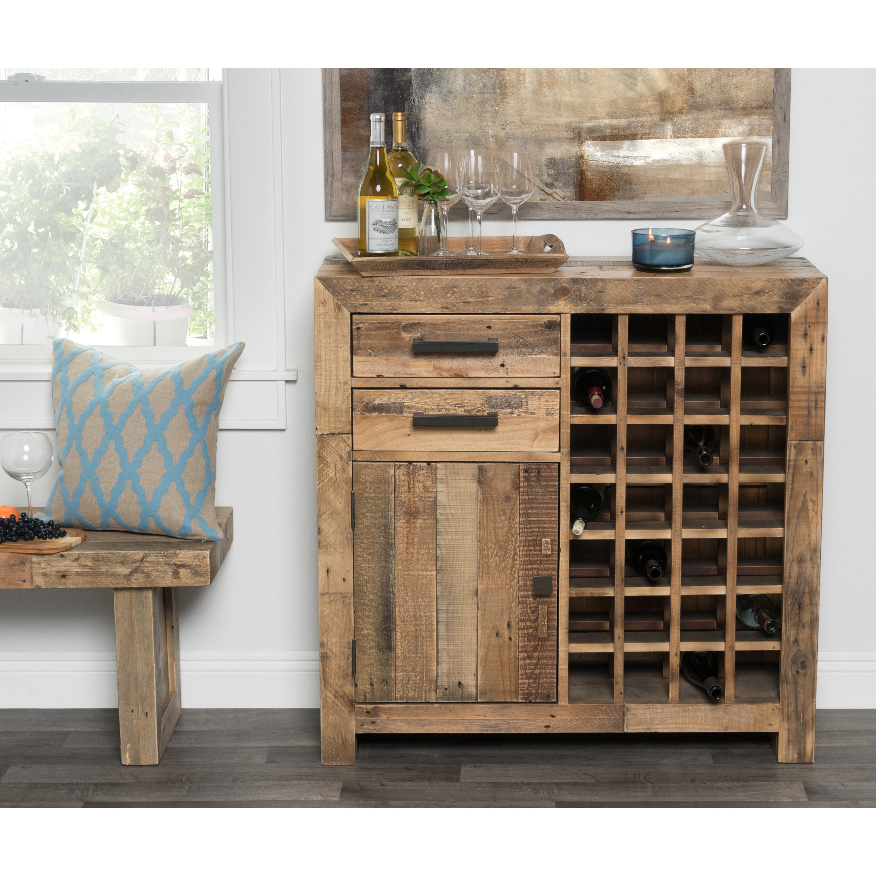 Carbon Loft Edison Reclaimed Wood Wine Cabinet Free Shipping Carbon Loft Edison Reclaimed Wood Wine Cabinet