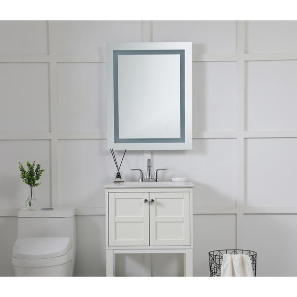 LED Hardwired Mirror Rectangle W24"H30" Dimmable 5000K - Silver