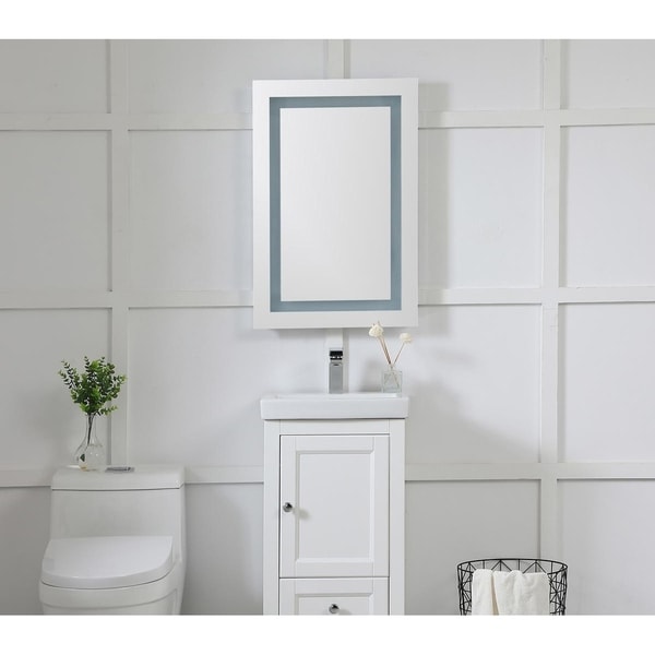 LED Hardwired Mirror Rectangle W20"H30" Dimmable 5000K - Silver