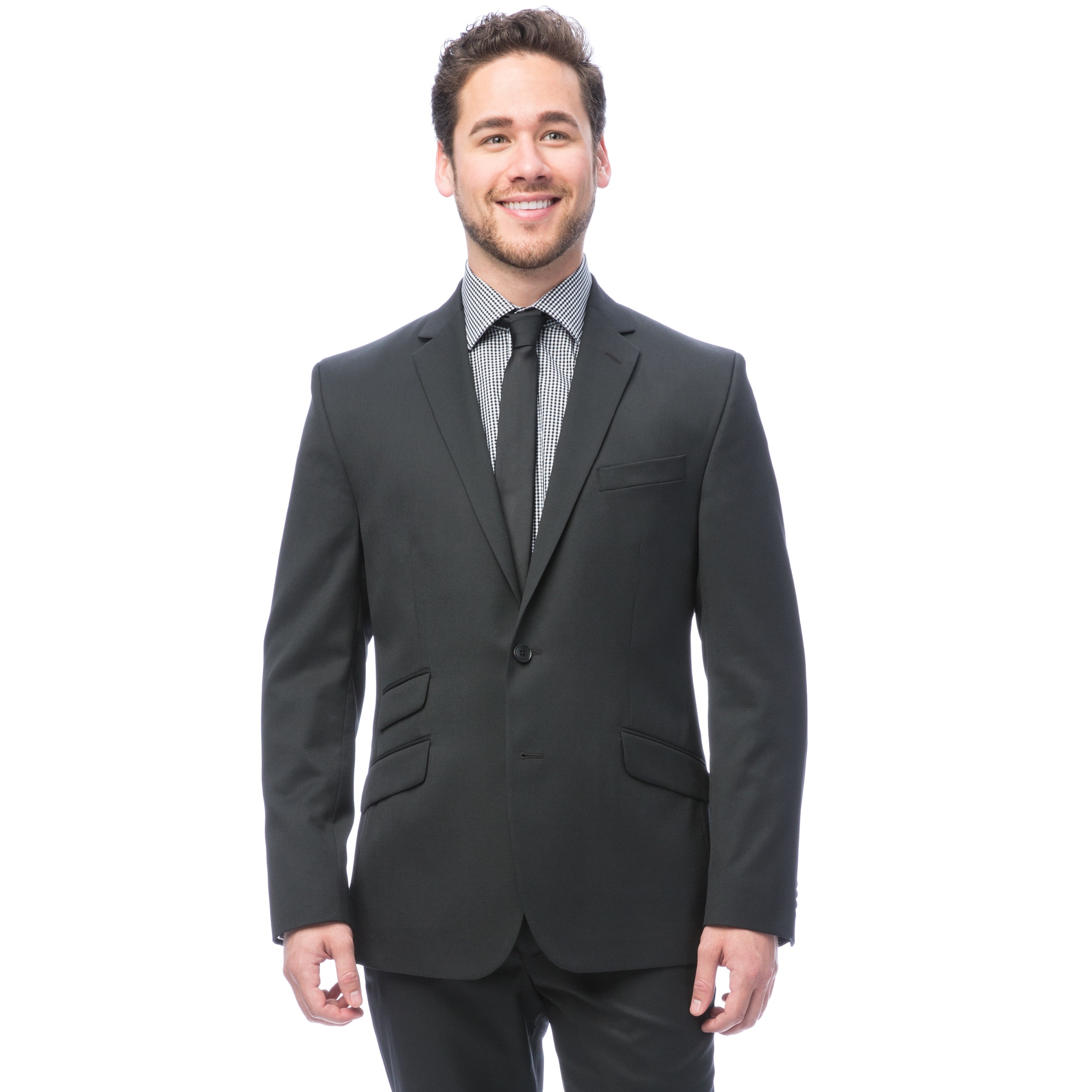 Kenneth Cole New York Mens Gray Solid Suit-Separate Jacket