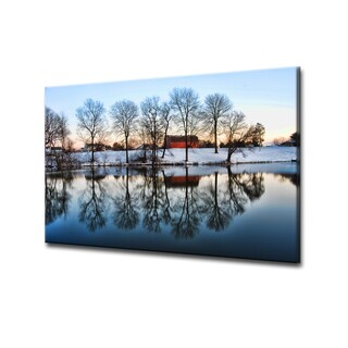 Chris Doherty 'Barn' Acrylic ArtPlexi Wall Art - Blue