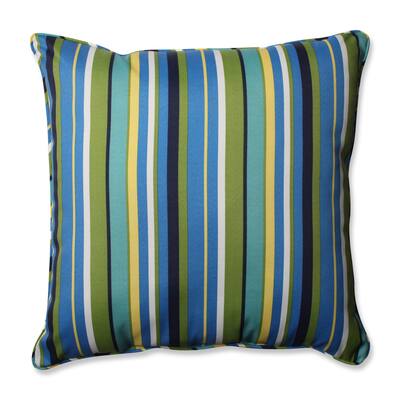 Pillow Perfect Outdoor/ Indoor Topanga Stripe Lagoon 25-inch Floor Pillow